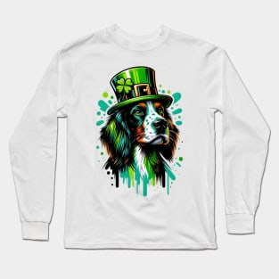 Small Munsterlander Pointer Celebrates St Patrick's Day Long Sleeve T-Shirt